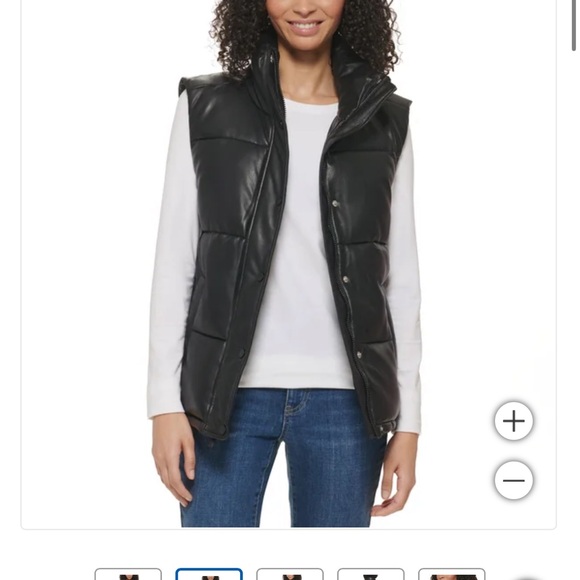 NWT! Marc New York Performance by Andrew Marc PUFFER VEST Faux Leather black new - Picture 2 of 15